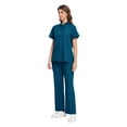 thumbnail image 4 of Minjewel Women's Quick-Dry Polo Collar Short Sleeve Scrubs for Women Set, Professional & Moisture-Wicking Scrub Set for Nurses & Caregivers,Blue L, 4 of 6