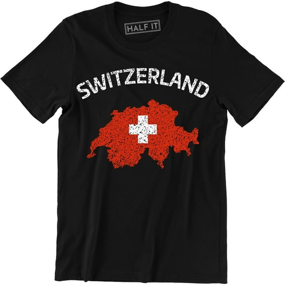 Swiss Switzerland Country National Map Flag Men's T-Shirt