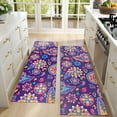 thumbnail image 4 of Kitchen Rugs Sets Of 2,Purple Paisley and Floral Pattern Anti Fatigue Kitchen Mat Rugs Non Slip Washable,Decorative Kitchen Floor Mats for Kitchen,Sink,Laundry,17"X47", 4 of 5