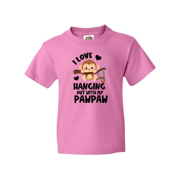Inktastic Monkey I Love Hanging out with My Pawpaw Youth T-Shirt