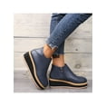 thumbnail image 5 of Daeful Ladies Casual Shoes Slip On Ankle Booties Platform Walking Shoe Driving Non-Slip Lightweight Wedge Blue 10, 5 of 9
