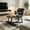 Black, variant on AUU Modern Harmony Wood Oval Coffee Table with Faux Concrete Finish for Living Rroom