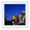 3dRose Hot Air Balloons floating. Albuquerque Balloon Festival, New Mexico - Quilt Square, 8 by 8-inch