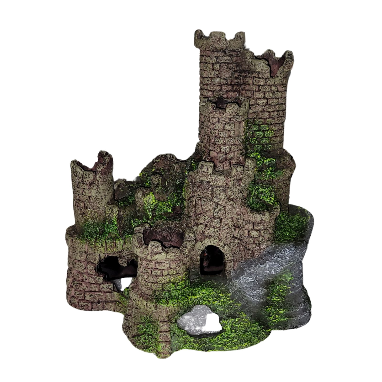 Underwater Treasures Large Artificial Stone Fortress Aquarium Decor, Gray