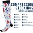 thumbnail image 4 of FREEAMG Pretty Stars Compression Socks for Women Men,Knee High Stockings for Athletic Sports,Running,Travel (20-30mmHg), 4 of 7