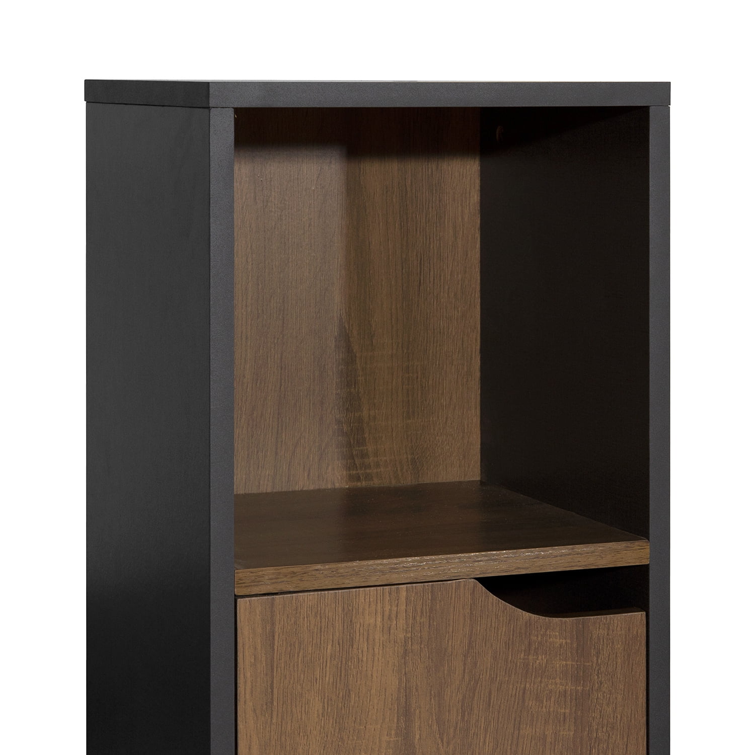Kepooman 2 Tiers Bookcase Tall Book Shelves, Storage Shelves Organization Furniture for Living Room and Home, Walnut Color