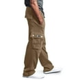 thumbnail image 3 of cllios Mens Cargo Pants Big and Tall Multi Pockets Pants Outdoor Tactical Pants Durable Travel Cargo Pants Baggy Drawstring Elastic Waist Hiking Pants, 3 of 5