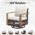 thumbnail image 6 of Opohoro 4PCS Outdoor Conversation Set with 43" Wicker Fire Pit Table, Brown Rattan Sofa Set with Swivel Rocker Chairs, Beige for Patio Backyard, 6 of 13
