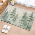 thumbnail image 3 of Green Forest Front Door Rugs 2x3 ft Watercolor Misty Green Tall Trees Linen Texture Small Rug for Entryway Non Slip Washable Bathroom Door Mat Absorbent Floor Mat for Indoor Entrance, 3 of 9