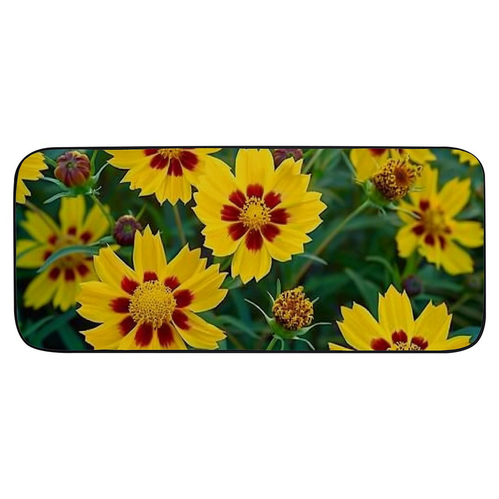 PHYHOO Doormat Floor Rug/Mat- Coreopsis Plant Flowers Yellow Decorative Door Mat, Door Mat with Non-Slip Rubber Backing, Easy Cleaning, Traps Dirt, Rug for Entry, Patio, Garage
