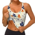 thumbnail image 4 of Naloa Flower Leaves Sports Bras for Women, High Support Bra with Removable Pads, Comfortable - X-Large, 4 of 9