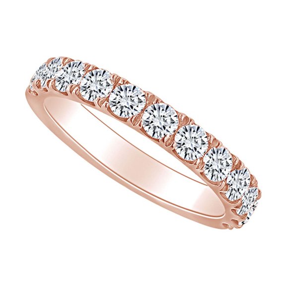1.12 Round Shape White Natural Diamond Wedding Engagement Band Ring 18k Solid Rose Gold Ring Size-5