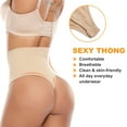 thumbnail image 4 of QRIC Women's High Waist Tummy Control Shapewear Cincher Girdle Hip Lifter Seamless Thong Panties Body Shaper Underwear - Beige*2 (3XL), 4 of 6