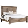 thumbnail image 5 of Weathered Oak Eastern King Bed Frame with Carved Headboard, Solid Wood Traditional Platform Bed for Bedroom, 5 of 10