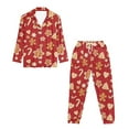 thumbnail image 4 of DISNIMO Women's Two Piece Pajamas Sets Cookies Printed Long Sleeve Button Down Sleepwear with Long Pants Casual Loose Lounge Set with Pocket, 4 of 7