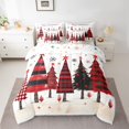 thumbnail image 2 of Manfei Graffiti Xmas Tree 7pcs Bedding Comforter Set,Merry Christmas Queen Bedding Sets,Red Black Ink Queen Sheet Sets For Girl Kids,Ultra Soft Home Decor Reversible, 2 of 8