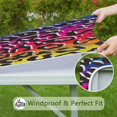 thumbnail image 6 of Colorful and Black Of Leopard Print Square Fitted Tablecloth with Elastic Edge,Square Table Cover,Washable Elastic Table Cover for Home Kitchen Party Decor 34"x34", 6 of 6
