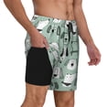 thumbnail image 3 of Haiem Puppy Mens Swim Trunks with Compression Liner 2 in 1 Swimming Shorts Stretch Swimwear Quick Dry,Board Shorts-Large, 3 of 9