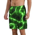 thumbnail image 2 of Disketp Men'S Swim Trunks Hawaiian Breathable Surf Beach Swimsuits Mesh Lining Beach Shorts With Pockets-Green Lightning, 2 of 9