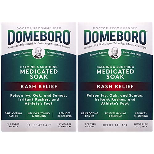 Domeboro Medicated Soak Rash Relief (Burow?s Solution), 12 Powder Packets (Pack of 2)