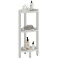 thumbnail image 5 of DWVO 3 Tiers Corner Shelf Corner Stool, Poly Lumber Corner Shower Bench, Bathroom Shelf Organizer,Floor Standing Bookshelf, Hips Water-Resistant Corner Shelf Stand for Bathroom-White, 5 of 7