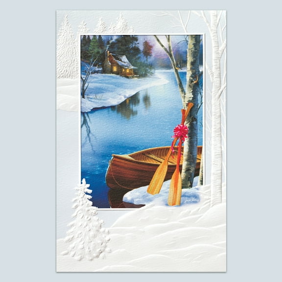 Pumpernickel Press Embossed Christmas Greeting Cards Boxed Set – First Christmas, 16 Count