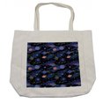 thumbnail image 1 of Galaxy Shopping Bag, Outer Space Planets Cosmic Journey Milky Way Zodiac Moon Doodle, Eco-Friendly Reusable Bag for Groceries Beach and More, 15.5" X 14.5", Cream, by Ambesonne, 1 of 2