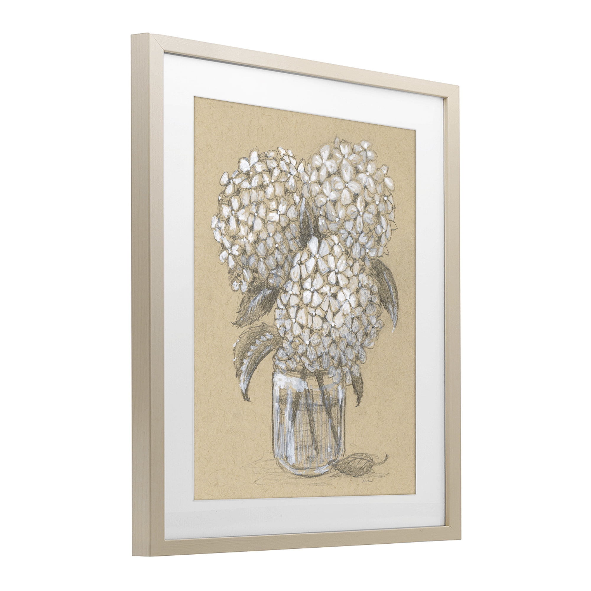 Stupell Industries Hydrangea Jar Drawing Birch Framed Print Under Glass, design by Patti Bishop