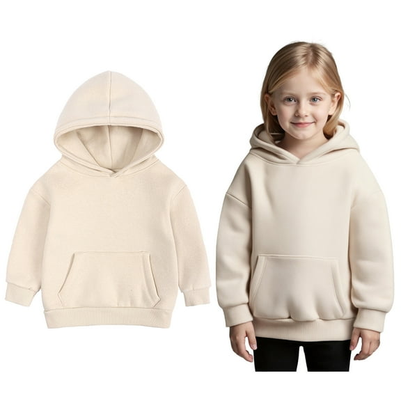 Boys Hoodie Khaki Hooded Long Sleeve Casual Basic Pullover Sweatshirt Hoodie Fall Clothes 4-5 Years Girl Clothes Boys Girls Fashion
