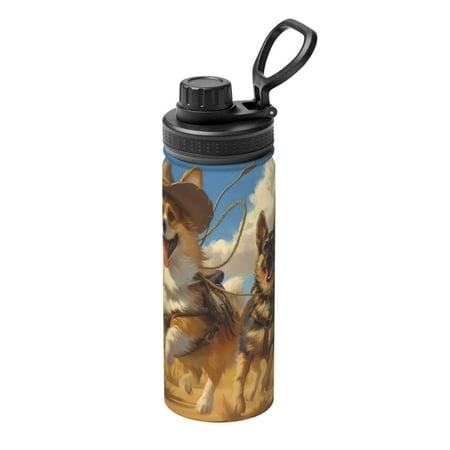 

Salouo Farm Corgi German Shepherd for 18oz Stainless Steel Vacuum Insulated Tumbler Coffee Travel Mug Spill Proof with Lid Thermos Cup for Keep Hot/Ice Coffee Tea and Beer