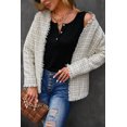 thumbnail image 4 of ABPHQTO Chaqueta a cuadros deshilachada y ajustada con parte delantera abierta para mujer, 4 of 5