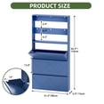 thumbnail image 5 of Uforic Metal Shoe Cabinet with 3 Flip Drawers, Wall Mount Shoe Organizer with Coat Rack, White, 5 of 8