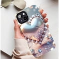 thumbnail image 5 of Luxury Diamond & Pearl Heart - Shaped iPhone Case Compatible with iPhone 11/12/13/14/15/16 (Pro Max/Plus) for Women, Men, Couples on Valentine's Day Gift, 5 of 9