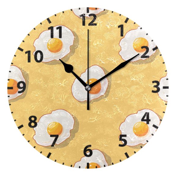 Egg Pixel Style Wall Clock 10in Round Artistic Oil Painting Home Decor Desk Table Clock