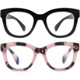 thumbnail image 1 of GFDYREE 2 Pairs Oversized Retro Reading Glasses for Women, Oprah Style Large Blue Light Blocking Readers, 1 of 6
