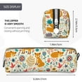 thumbnail image 3 of Yiaed Whimsical Fox Floral Garden Print Leather Pencil Case - Leather Pen Pencil Holder - Elegant & Practical Pencil Pouch for Work & Office, 3 of 7