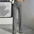 thumbnail image 2 of Hurxie Corduroy Wide Leg Pants Women Casual Winter Elastic Waist Vintage Loose Trousers with Pockets Gray,L, 2 of 6
