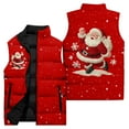 thumbnail image 3 of Ladies' Casual and Fashionable Sleeveless Vest with Christmas Print, Cotton Jacket for Everyday Wear and Outdoor Activities,Red,XL, 3 of 4