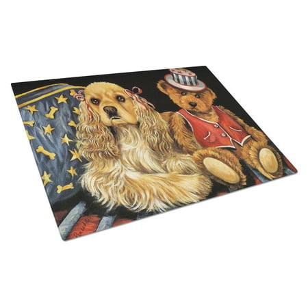 

Carolines Treasures PPP3256LCB Cocker Spaniel Annie and Henri Glass Cutting Board Large 12H x 16W multicolor