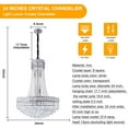 thumbnail image 3 of KPIBEST Modern Empire Style K9 Crystal Chandeliers Light - D24 inch, 13 Lights Ceiling Haning Chandelier, Pendant Lighting for Living Room, Dining Room, Foyer, Entryway, Hallway Silvery, 3 of 13