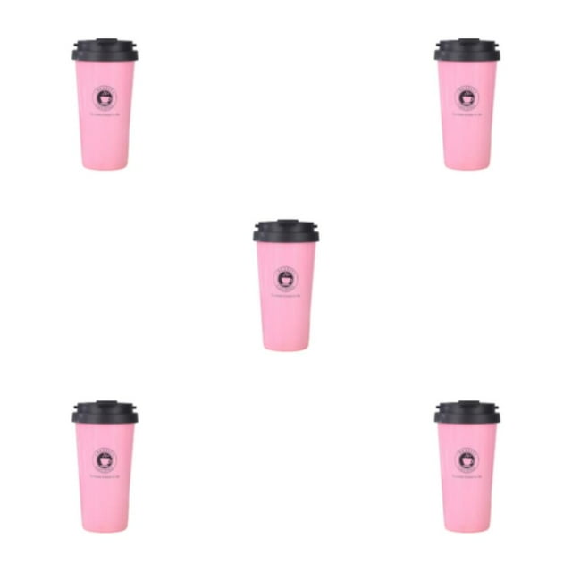 Yuarrent Taza de café ecológica para coche de acero inoxidable, taza térmica práctica y reutilizable, amplia aplicación, rosa, 500ml Type2 NO2