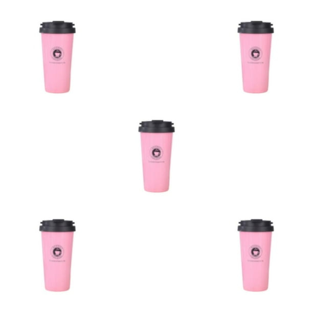 Yuarrent Taza de café ecológica para coche de acero inoxidable, taza térmica práctica y reutilizable, amplia aplicación, rosa, 500ml Type2 NO2