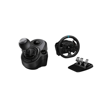 Logitech G Driving Force Shifter with Logitech G923 Racing Wheel and Pedals for Xbox X|S, Xbox One and PC and Genuine Leather Wheel Cover