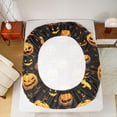 thumbnail image 5 of Feelyou Halloween Pumpkin Teens Full Size Sheets, Black Orange Bed Sheets, 4-Piece, 5 of 7