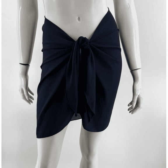 J Valdi Womens Tie-Waist Short Cover- Navy ONE SIZE