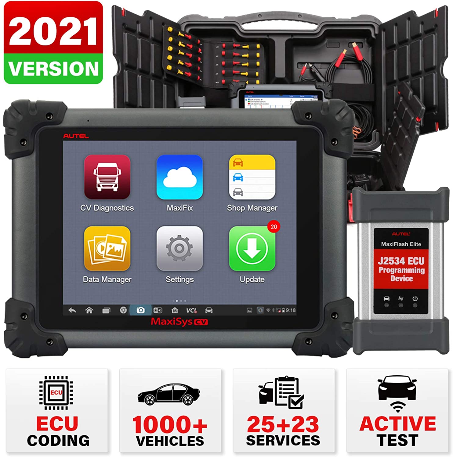 Autel MS908CV Heavy Duty Diagnostic Scan Tool with J2534 ECU