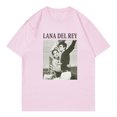 thumbnail image 1 of 2024 New European And American Fashion Singer Lana Del Rey Printed Short-Sleeved T-Shirt Pink, 1 of 2