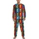 thumbnail image 2 of Pijama de tiburón con acuarela y estampado de arte pop para hombre, conjunto de pijama de manga larga, 2 piezas, estampado de primavera, regalo de cumpleaños, 2 of 5