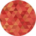 thumbnail image 1 of Ahgly Company Machine Washable Indoor Round Transitional Orange Red Orange Area Rugs, 3' Round, 1 of 7