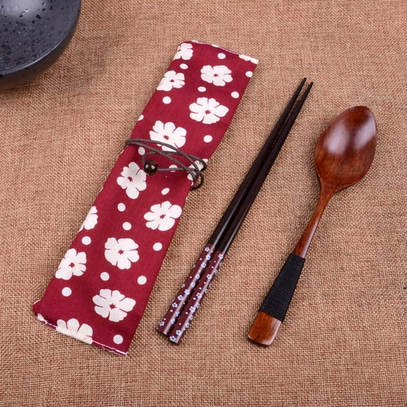 Binmer Japanese Vintage Wooden Chopsticks Spoon Tableware 2pcs Set New Gift - Tableware Set Clearance